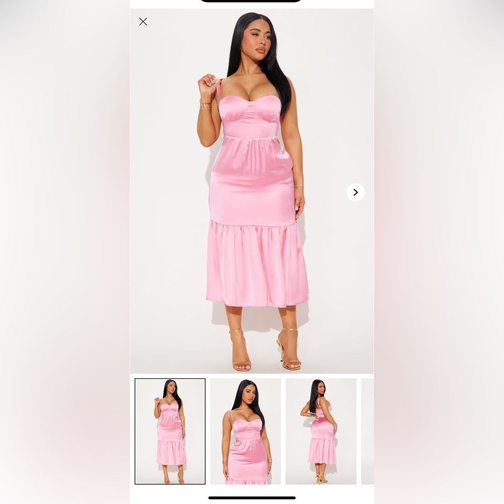 Elegant Pink Satin Dress